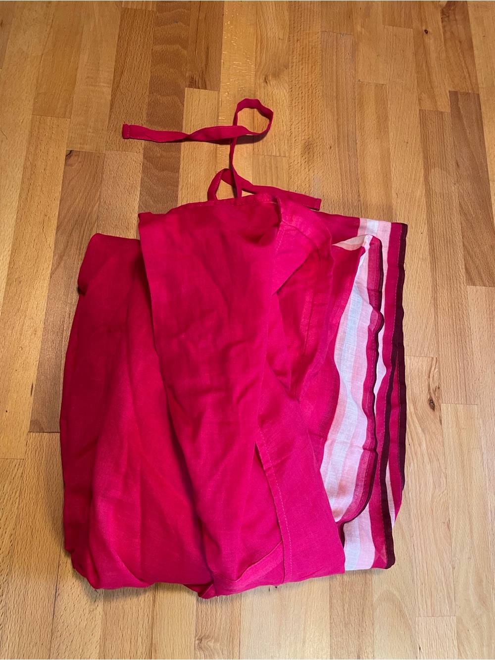 Banana Republic Fuchsia Wrap Skirt with Pink and White Stripe Trim